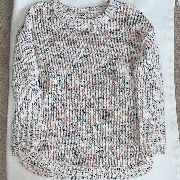 white and multi color knit sweater - Picture 1 of 1